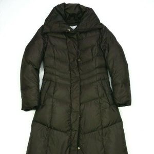 Cole Haan Down Maxi Puffer Coat Jacket Brown XS